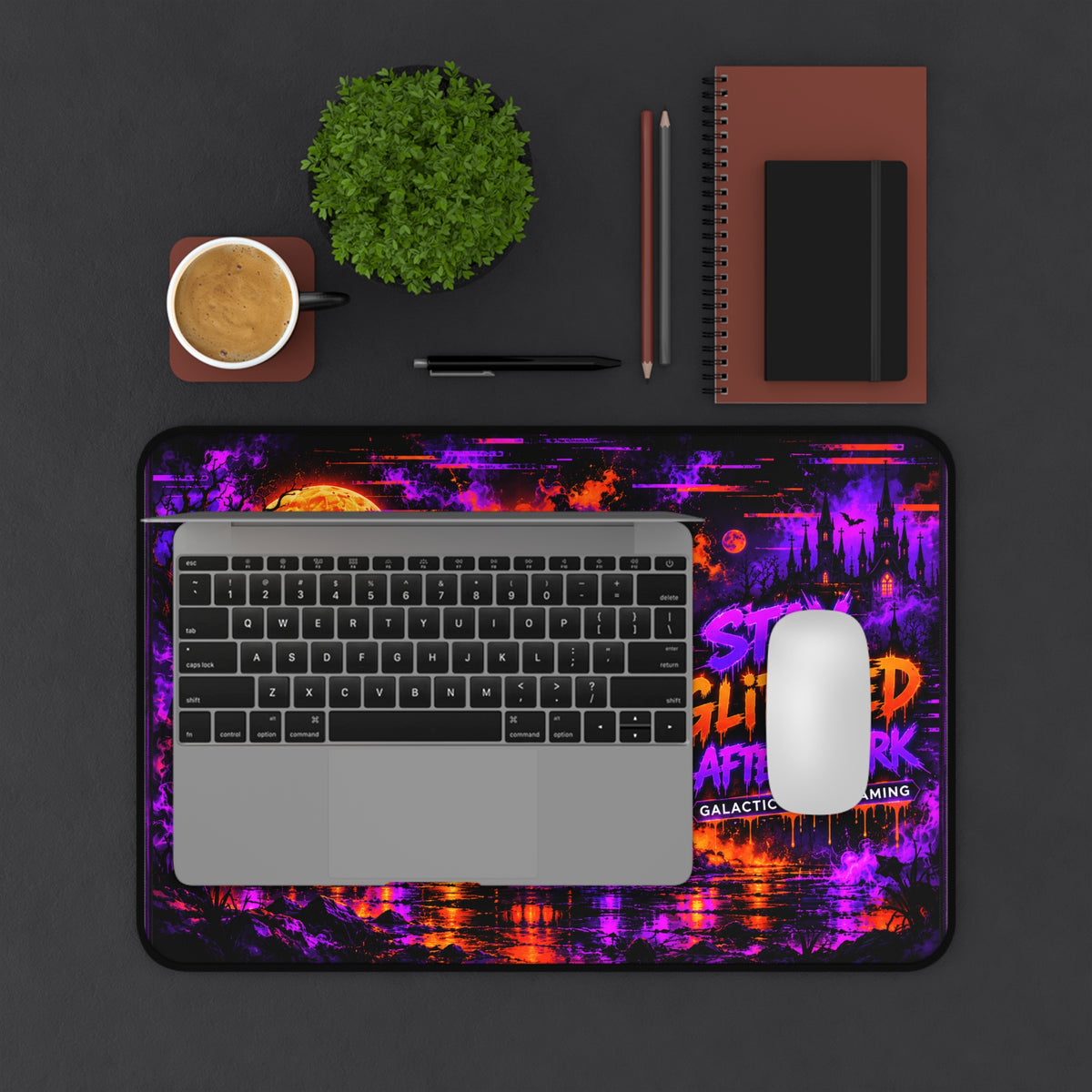 GG Stay Glitched After Dark Halloween Desk Mat