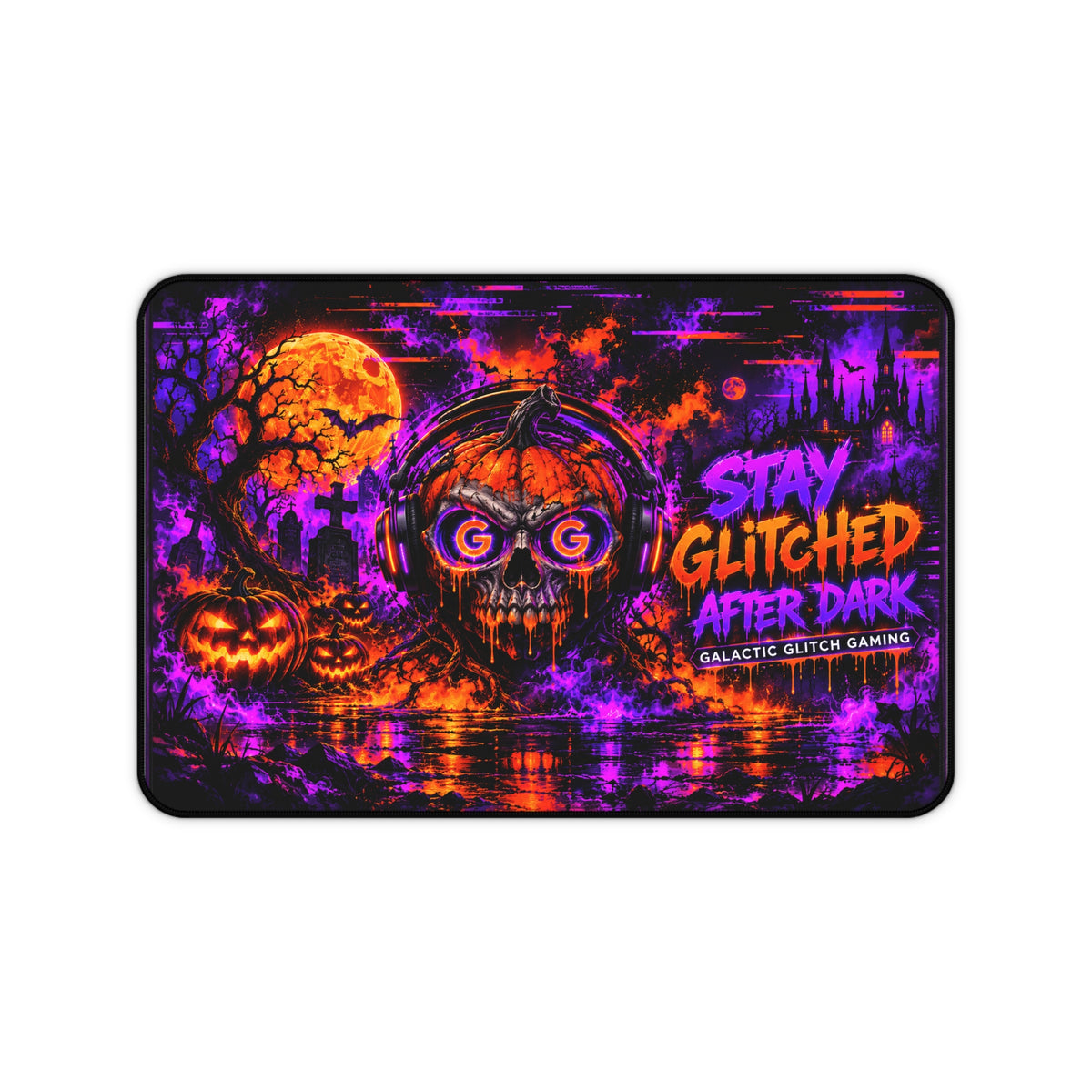 GG Stay Glitched After Dark Halloween Desk Mat